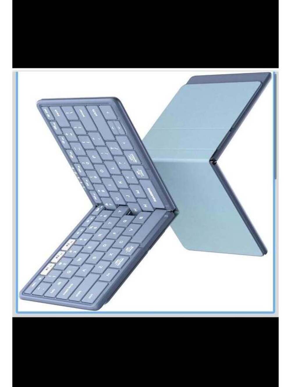 Full-Size Foldable Bluetooth Keyboard - Compact, Versatile, Blue - New in Box